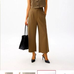 High Waist Cropped Wide Leg Culottes